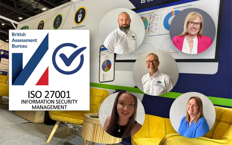 RefTech staff and ISO 27001 certification logo